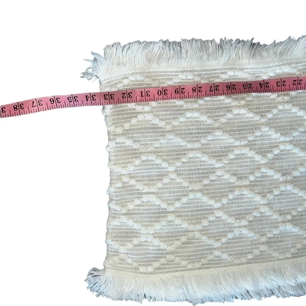 Cato-Ivory Diamond Knit Plush Fuzzy Eyelash Infinity Circle Scarf